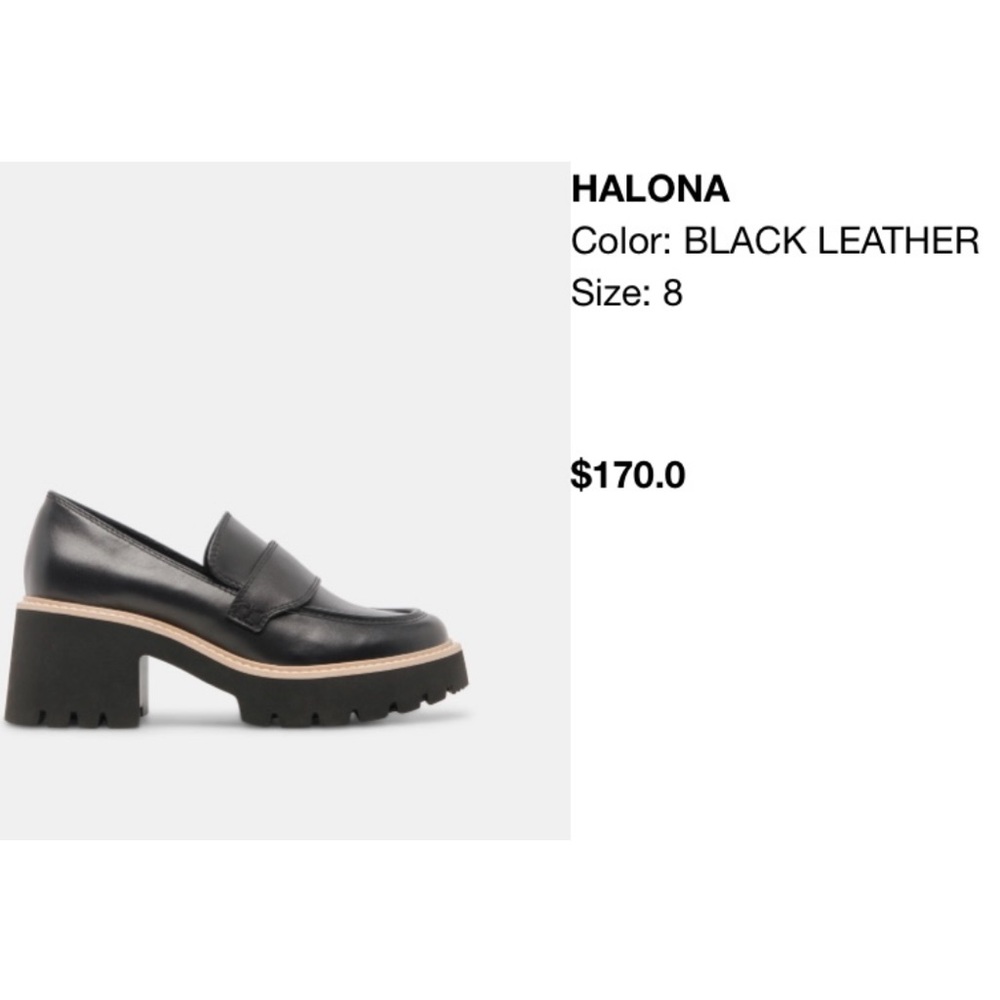 NWOT Dolce Vita “halona” platform loafer, black leather
